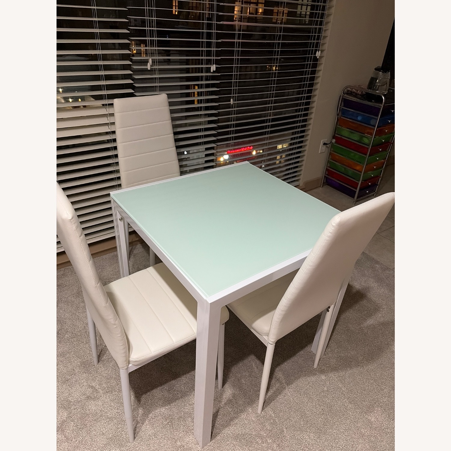 White Glass Dining Table - image-1