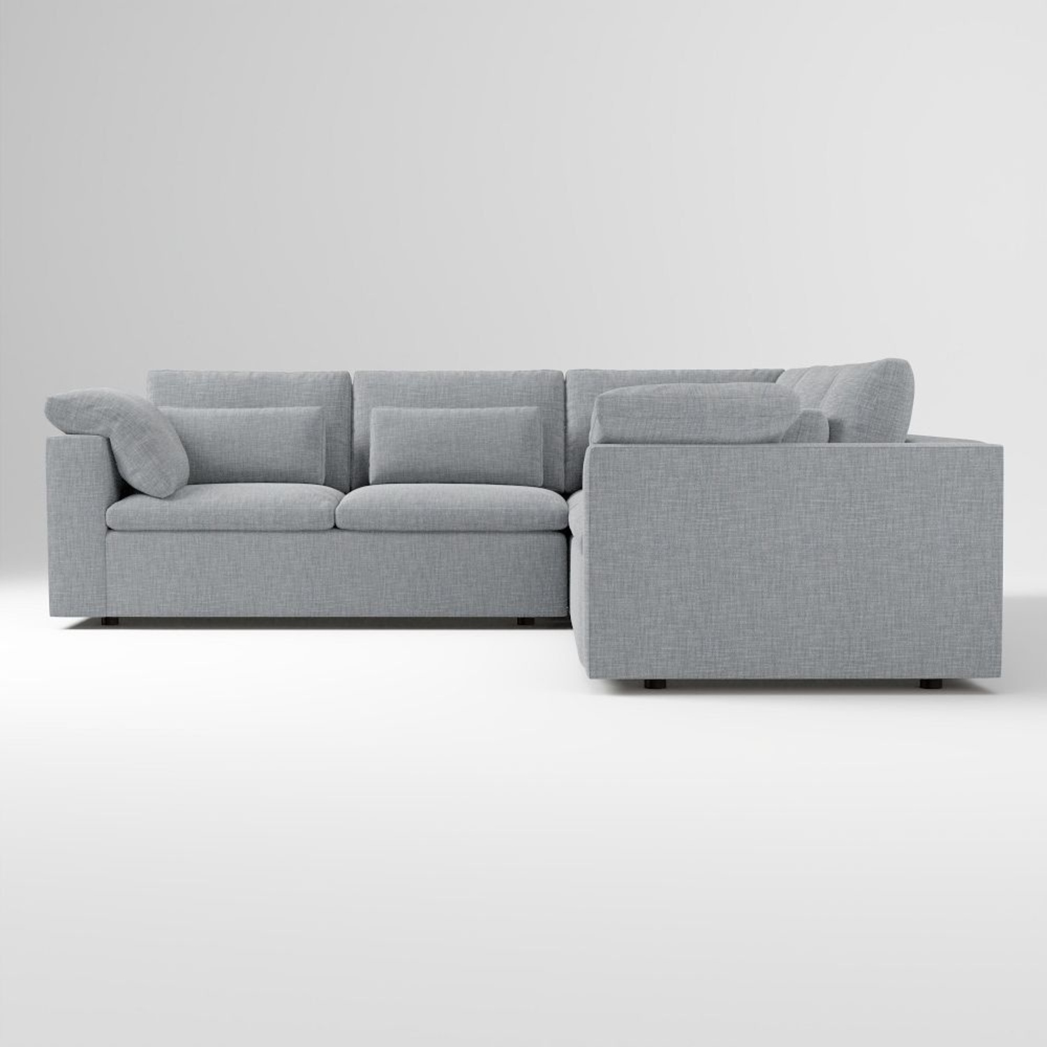 West Elm Harmony Silver Fabric 3+ Piece Sectional - image-0