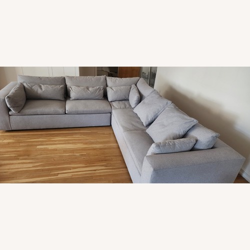 Used West Elm Harmony Silver Fabric 3+ Piece Sectional for sale on AptDeco