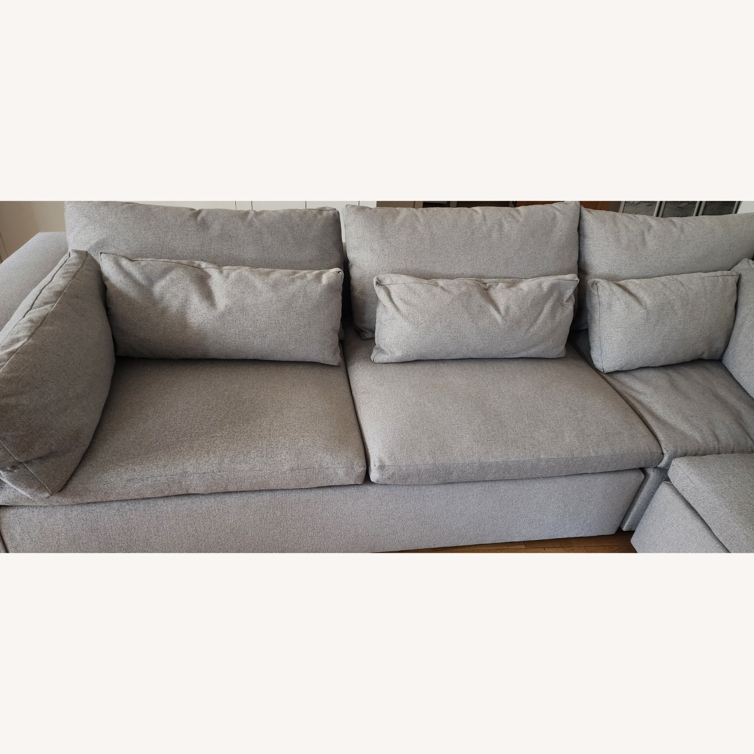 West Elm Harmony Silver Fabric 3+ Piece Sectional - image-3