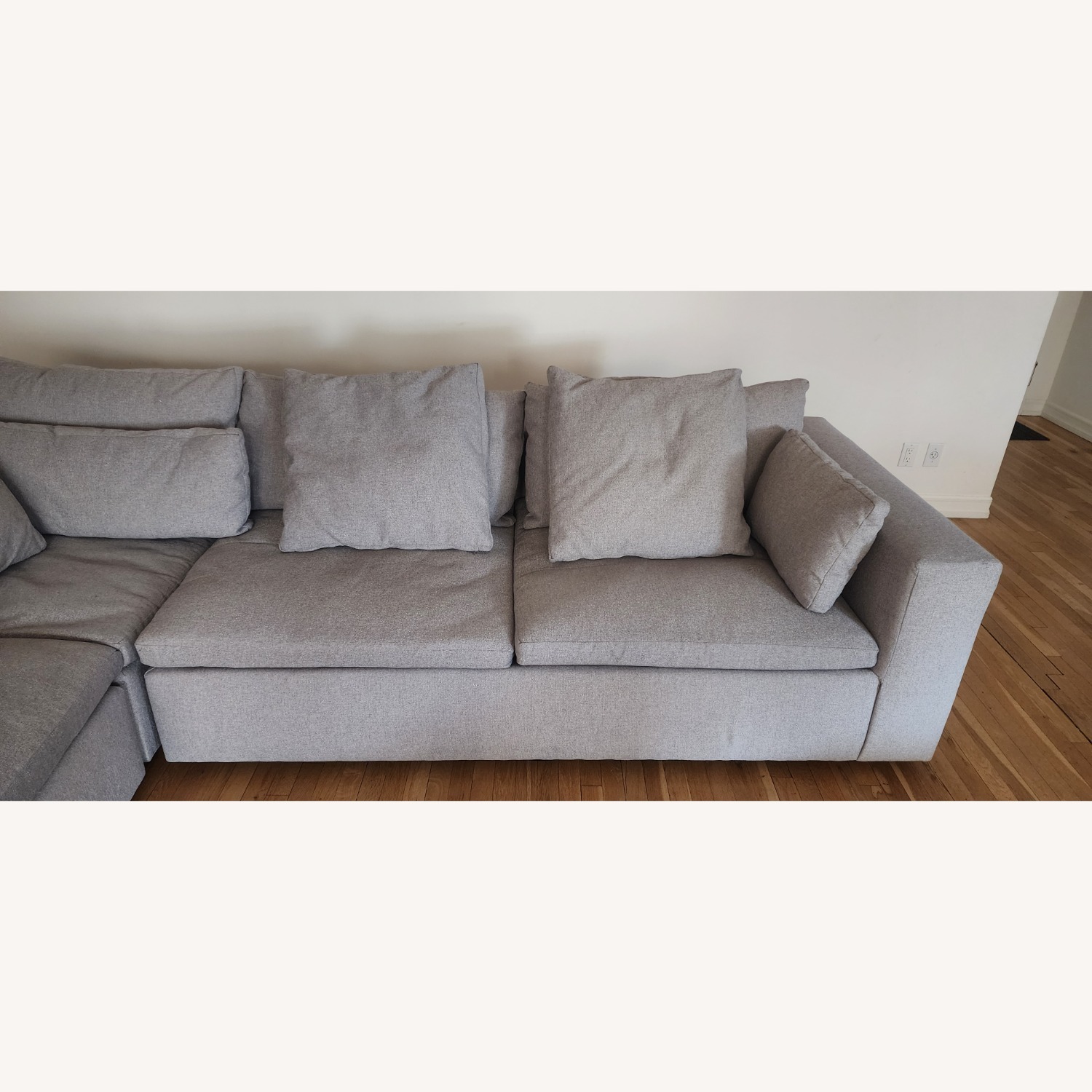 West Elm Harmony Silver Fabric 3+ Piece Sectional - image-2