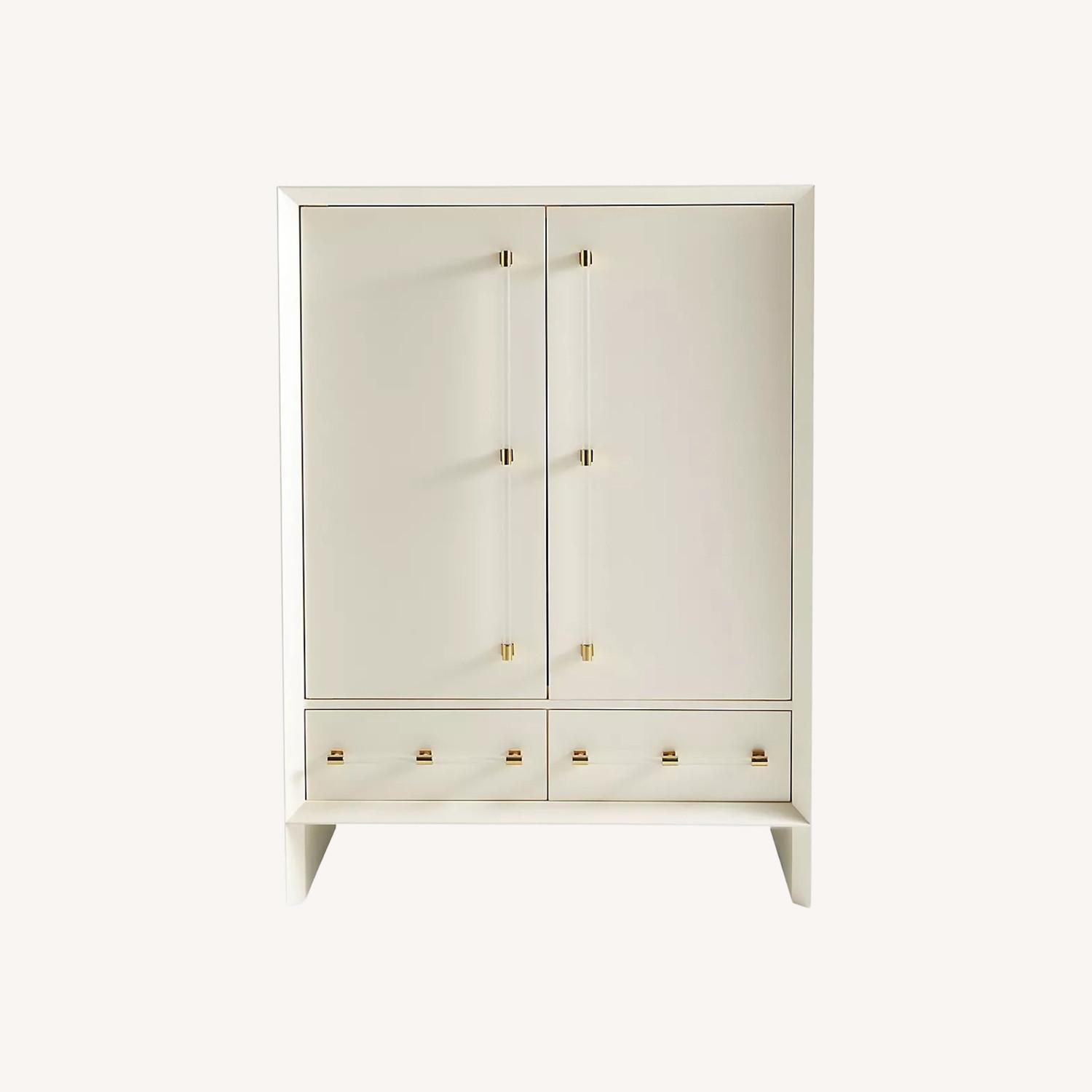 Anthropologie Merriton White Wood Armoire - image-0