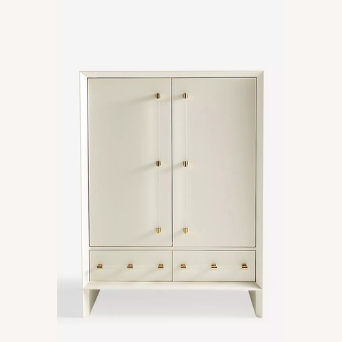Used Anthropologie Merriton White Wood Armoire for sale on AptDeco