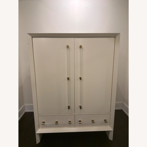 Used Anthropologie Merriton White Wood Armoire for sale on AptDeco