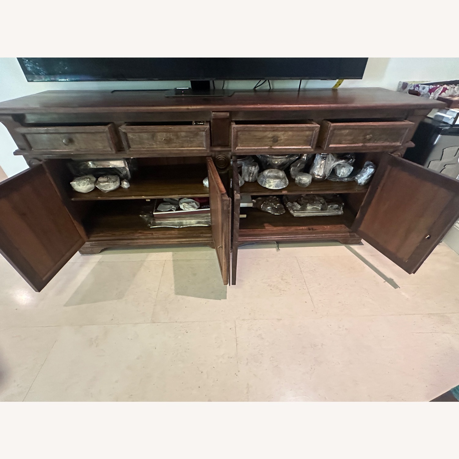 Vintage/Antique Dark Brown Wood Sideboard - image-3