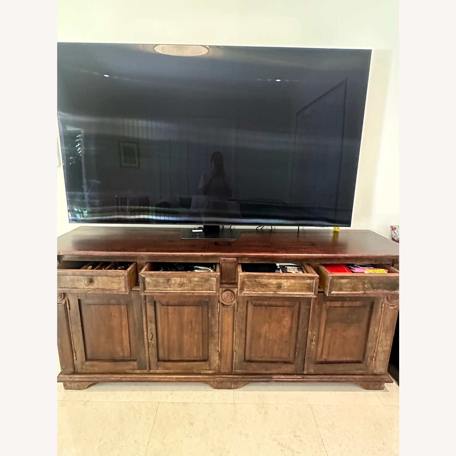 Vintage/Antique Dark Brown Wood Sideboard - image-6