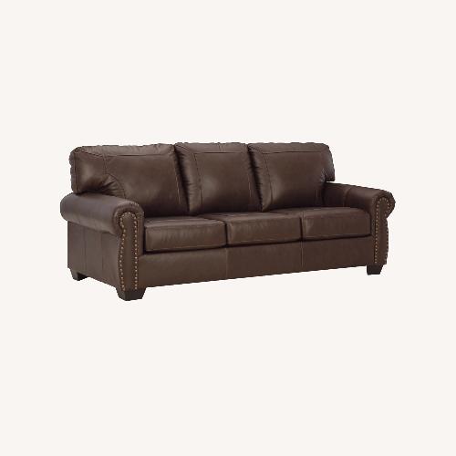 Used Ashley Dark Brown Leather Sofas Quantity 2 for sale on AptDeco