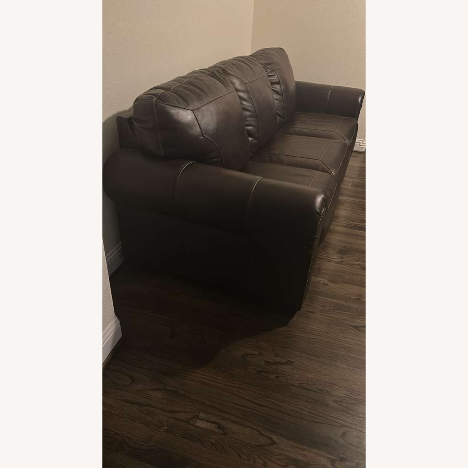 Ashley Dark Brown Leather Sofas Quantity 2 - image-3