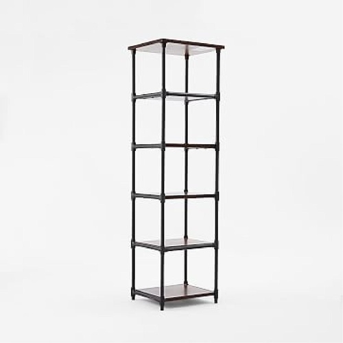 Used West Elm Pipe Dark Brown Wood & Metal Bookcase for sale on AptDeco