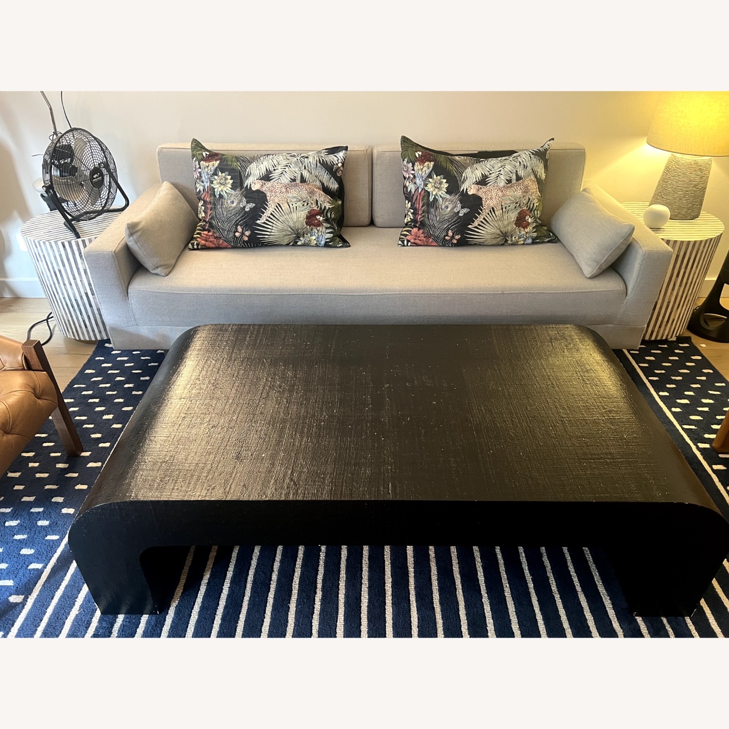 CB2 Black Wood Coffee Table - image-1