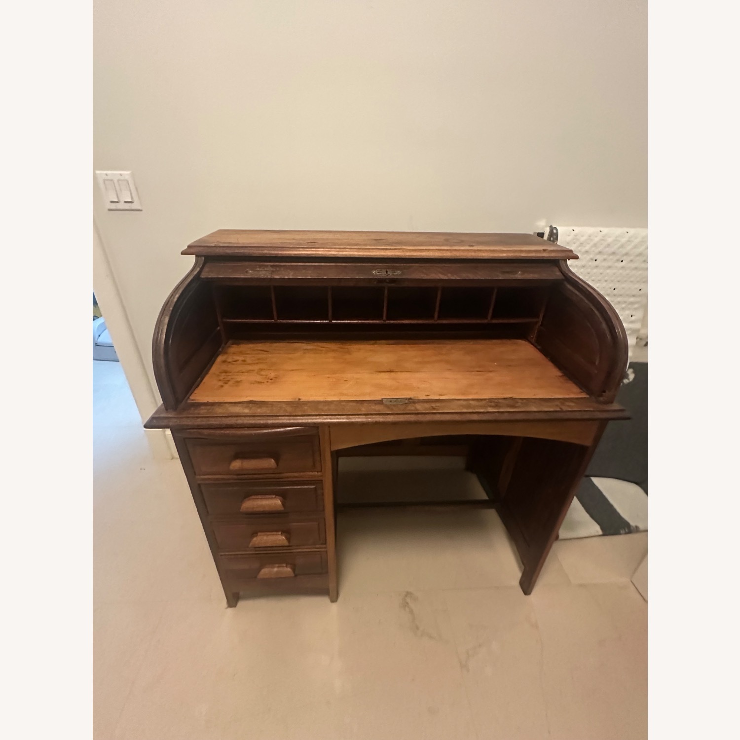 Vintage/Antique Light Brown Wood Desk - image-2