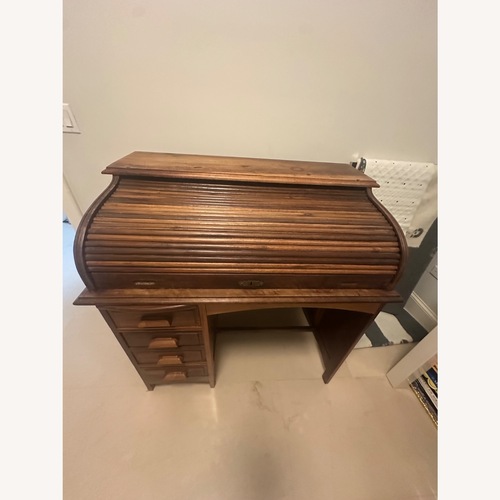 Used Vintage/Antique Light Brown Wood Desk for sale on AptDeco