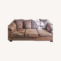 Ashley Dark Brown Fabric 3+ Seater Sofa