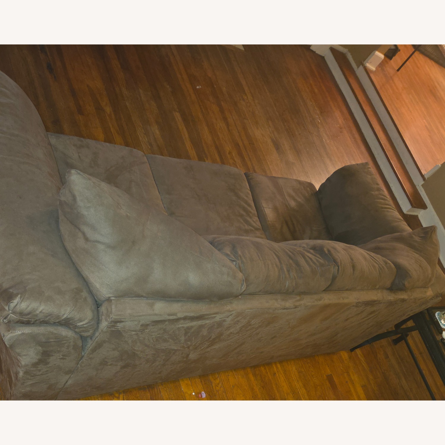 Ashley Dark Brown Fabric 3+ Seater Sofa - image-3