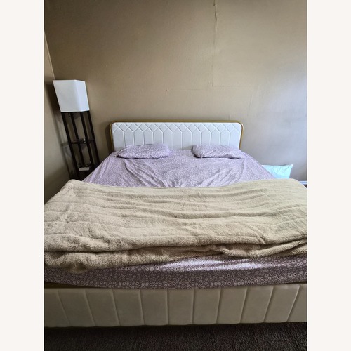 Used Amazon White Metal King Bed for sale on AptDeco