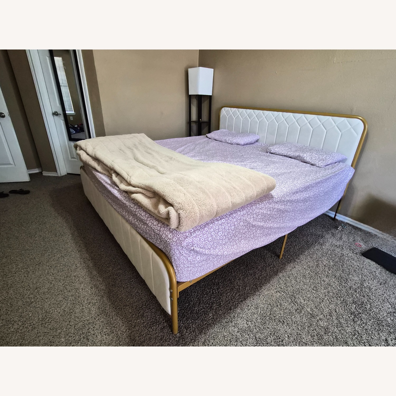 Amazon White Metal King Bed - image-3