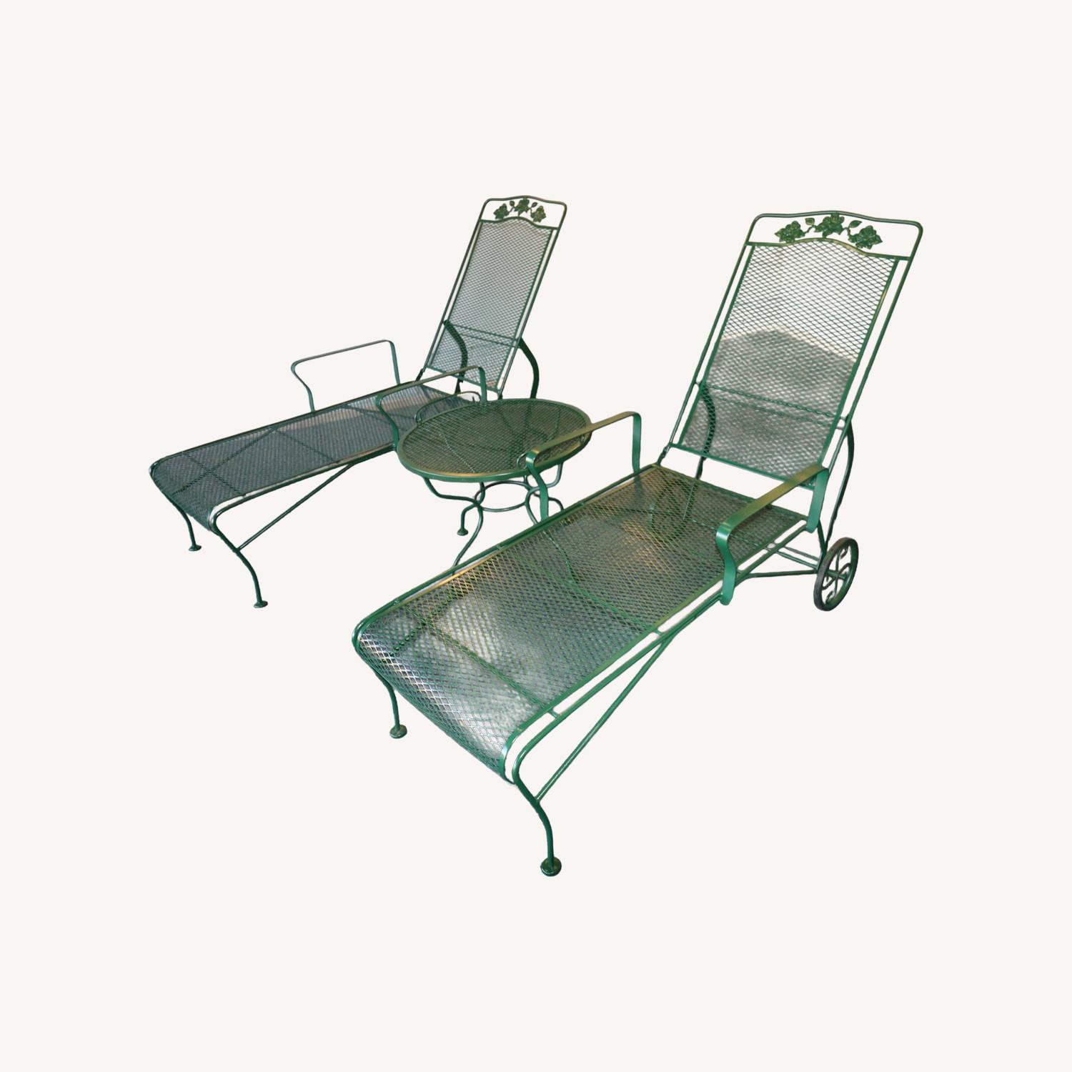 Russell Woodard Wrought Iron Chaise Loungers - image-13