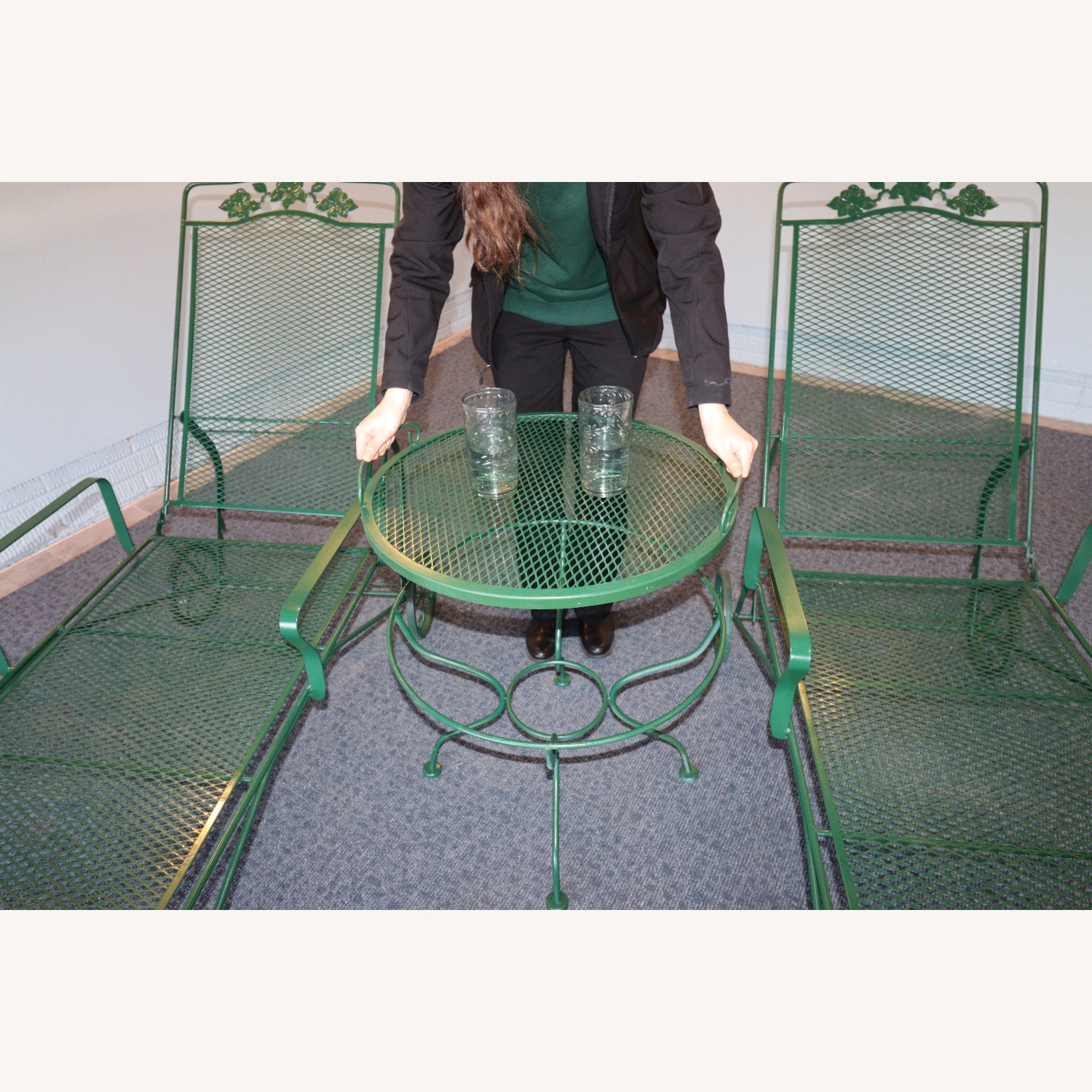 Russell Woodard Wrought Iron Chaise Loungers - image-3