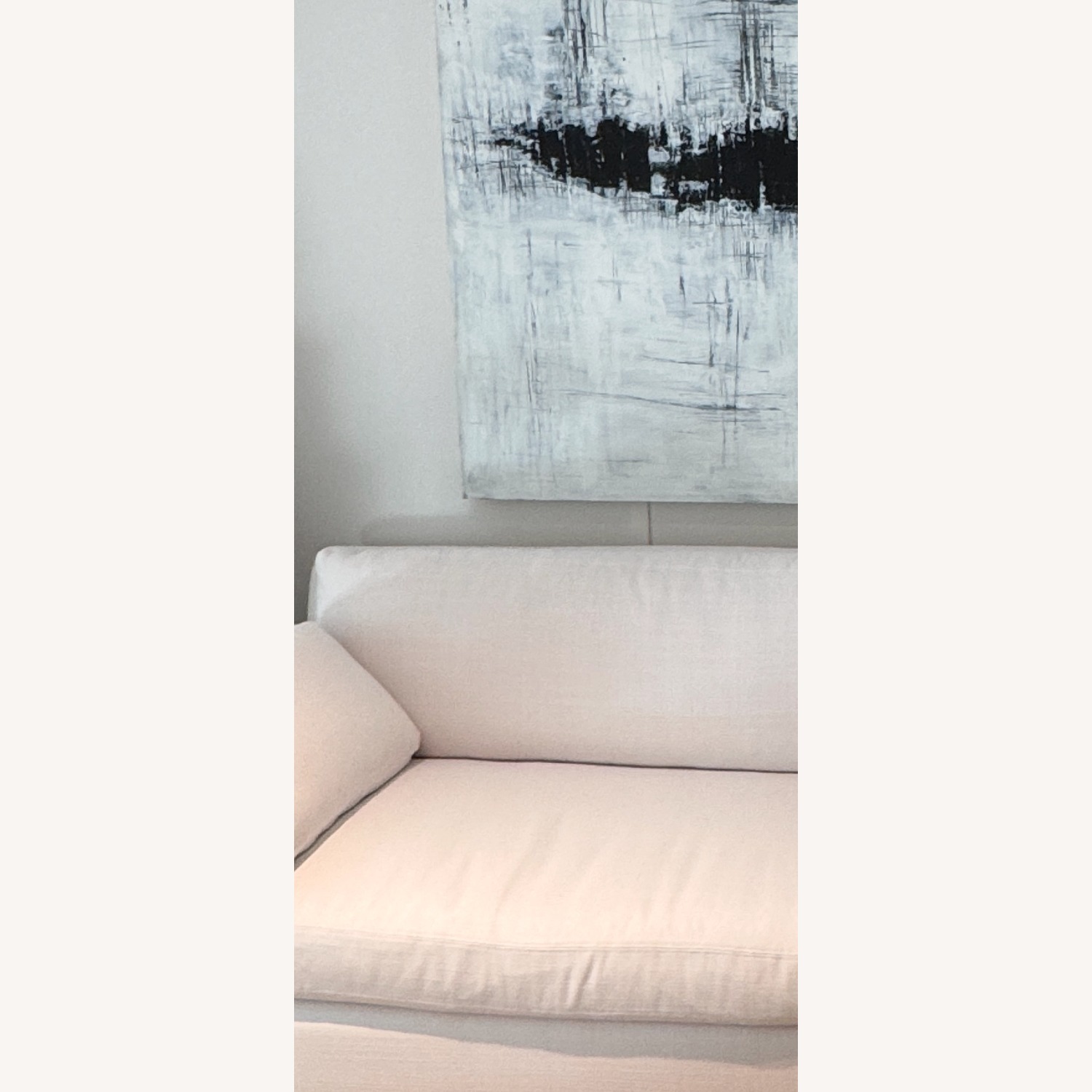 Restoration Hardware Belgian White Fabric 3+ Seater Sofa - image-4