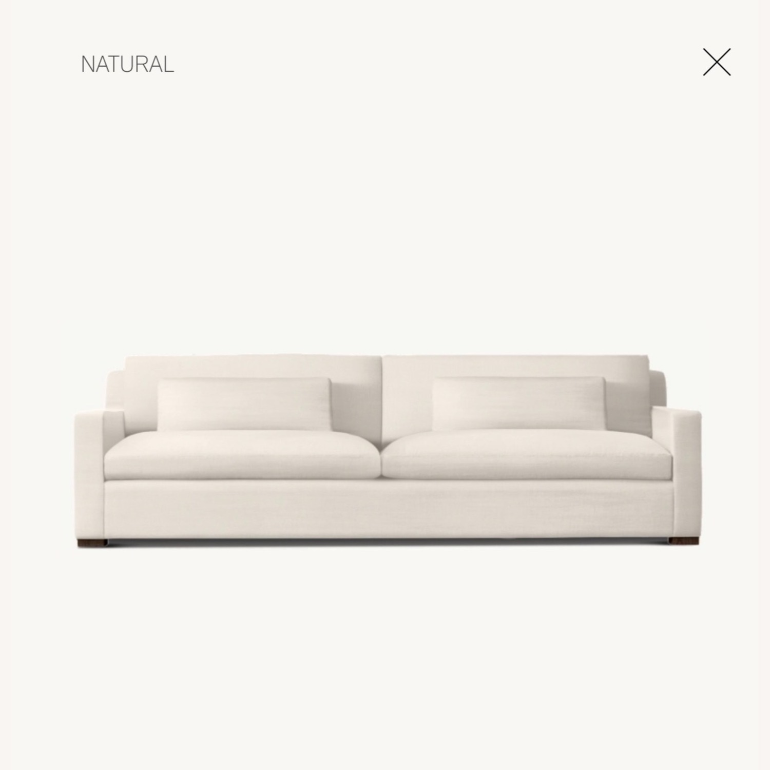 Restoration Hardware Belgian White Fabric 3+ Seater Sofa - image-6