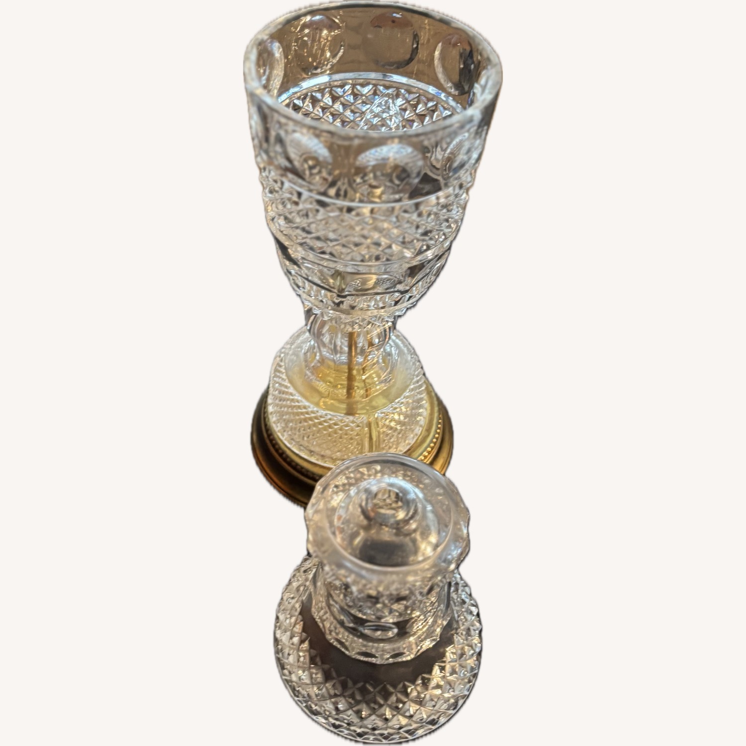 Vintage/Antique Finds Natural Glass Table Lamp - image-1