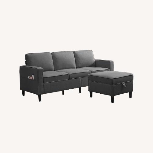 Used Amazon Dark Gray Linen 3+ Seater Sofa for sale on AptDeco