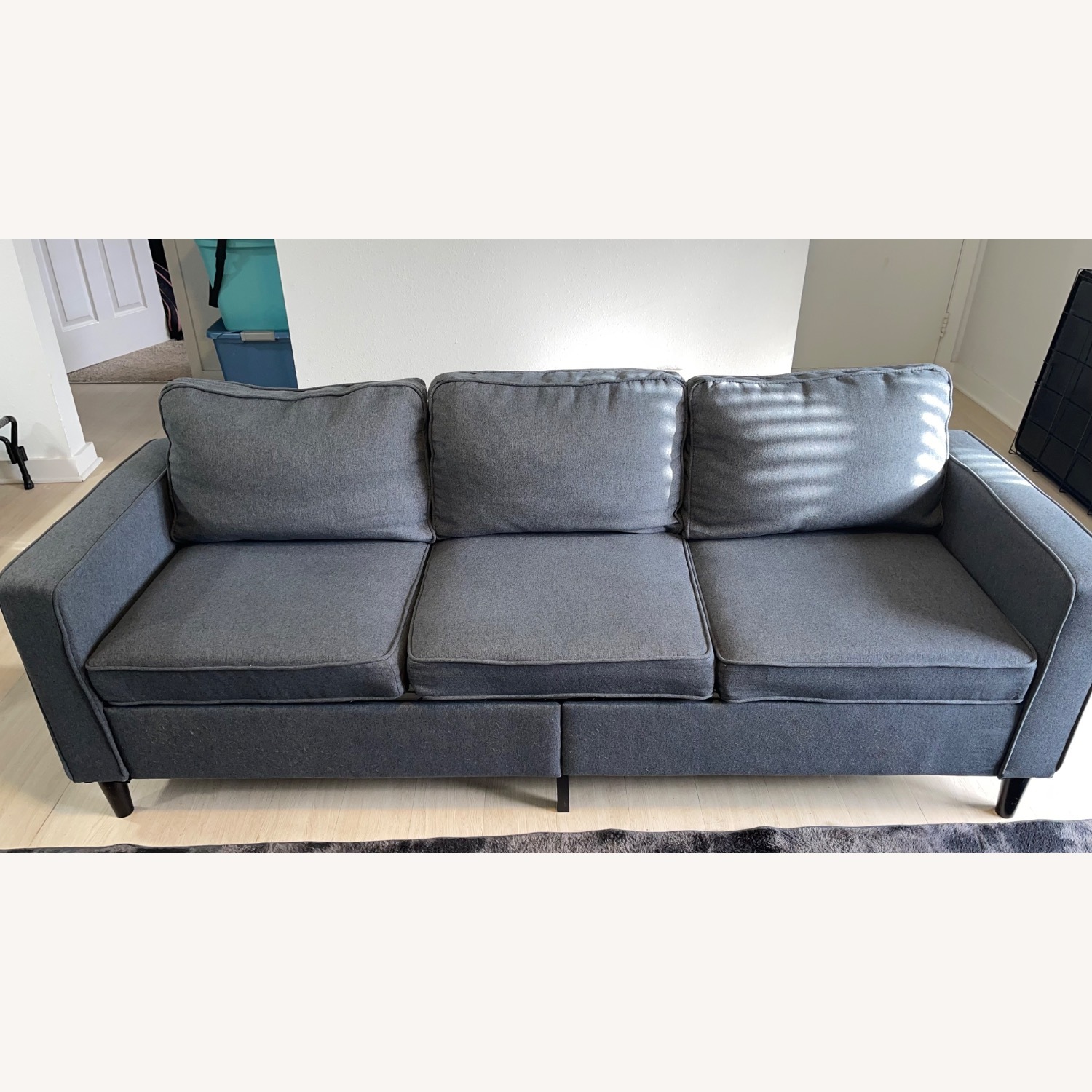 Amazon Dark Gray Linen 3+ Seater Sofa - image-1