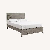 Macy's Light Gray Wood Queen Bed