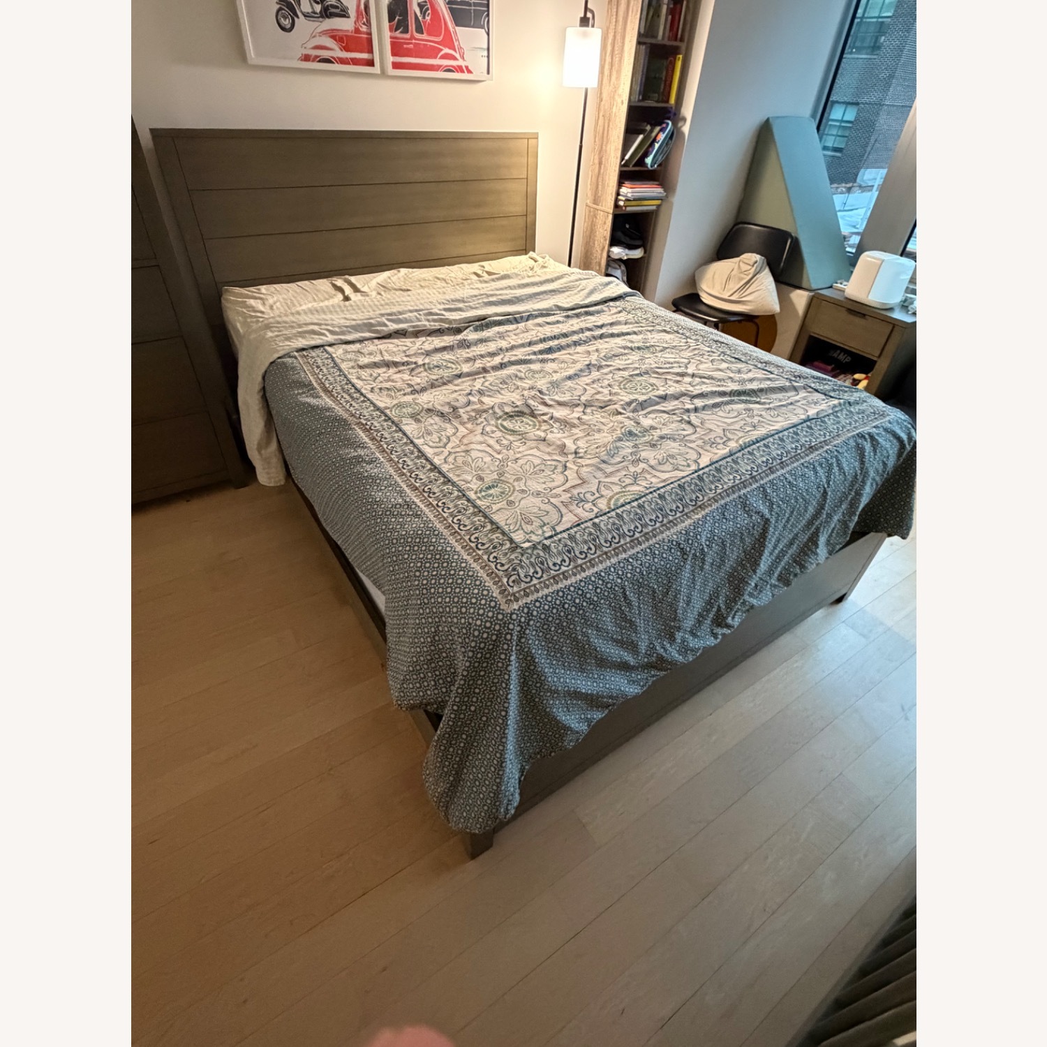 Macy's Light Gray Wood Queen Bed - image-2