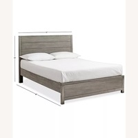 Macy's Light Gray Wood Queen Bed