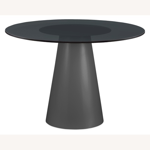 Used Room & Board Decker Black Glass Dining Table for sale on AptDeco