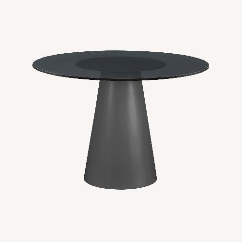 Used Room & Board Decker Black Glass Dining Table for sale on AptDeco