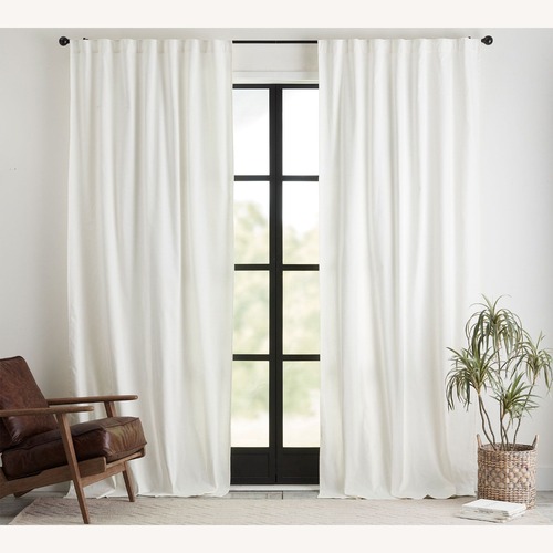 Used Pottery Barn Ivory Broadway Blackout Curtain for sale on AptDeco