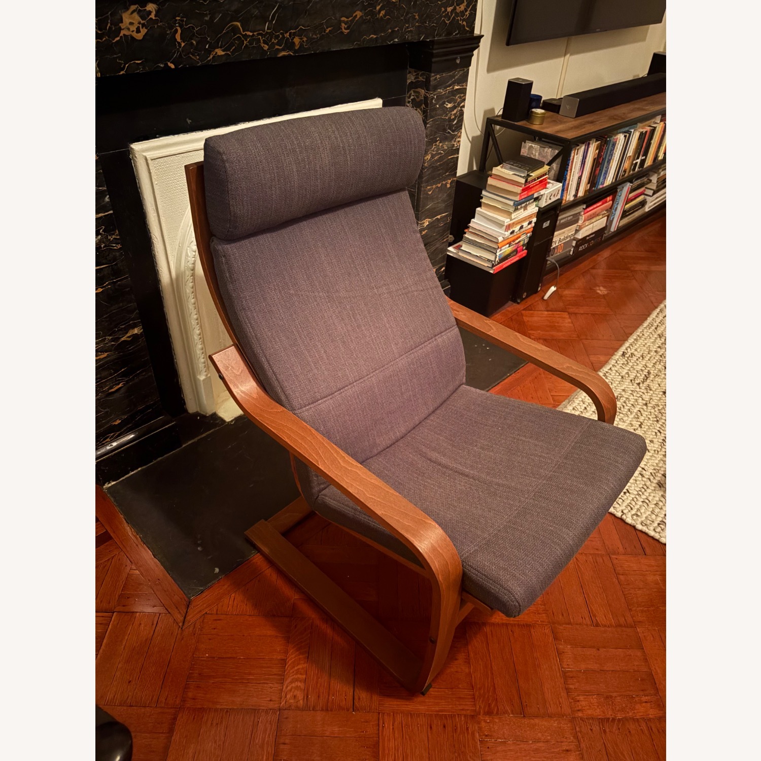 IKEA Poäng Dark Blue Armchair - image-1