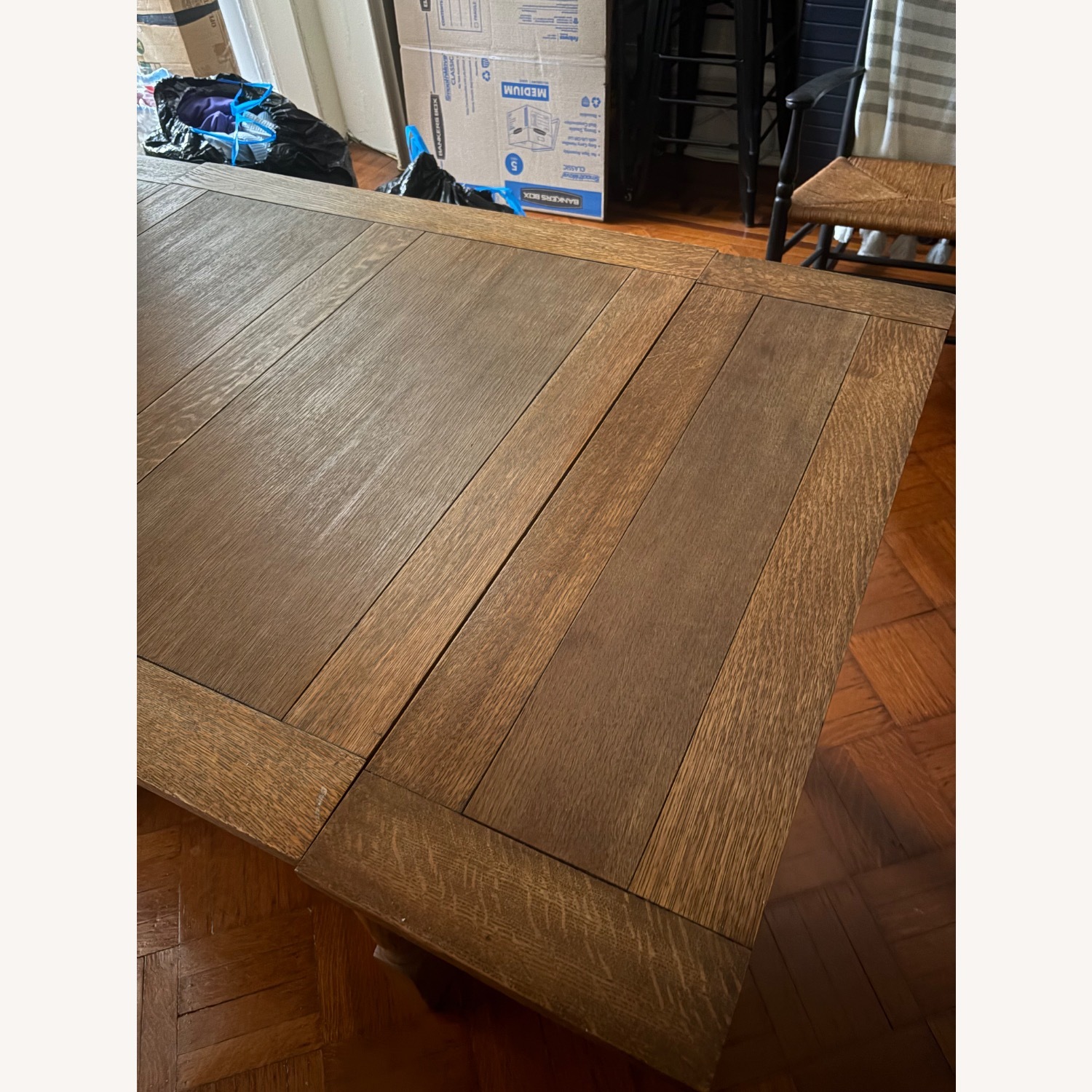Solid Wood Antique Dining Table with Leaves  - image-6
