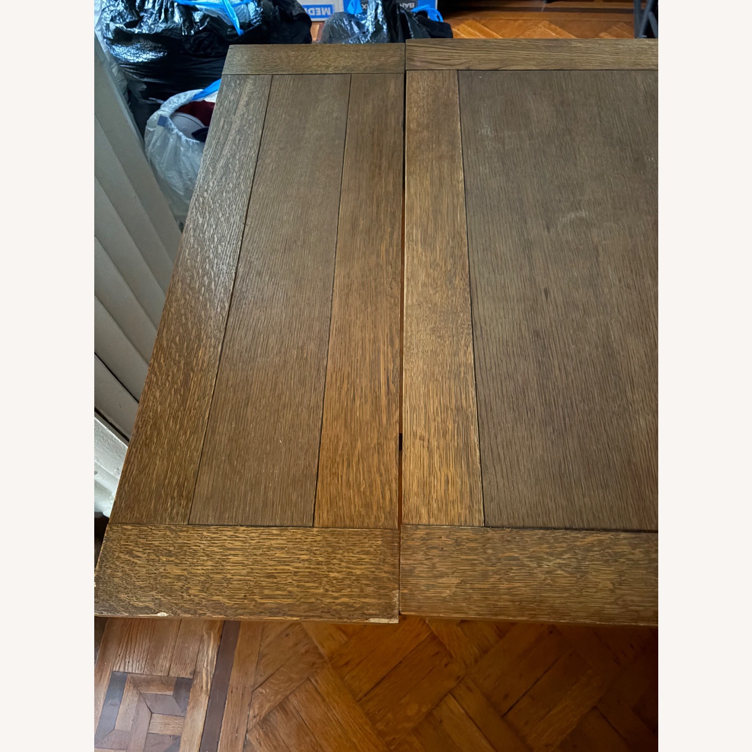 Solid Wood Antique Dining Table with Leaves  - image-5