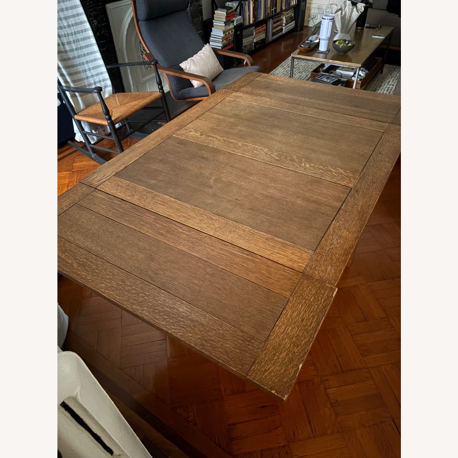 Solid Wood Antique Dining Table with Leaves  - image-4