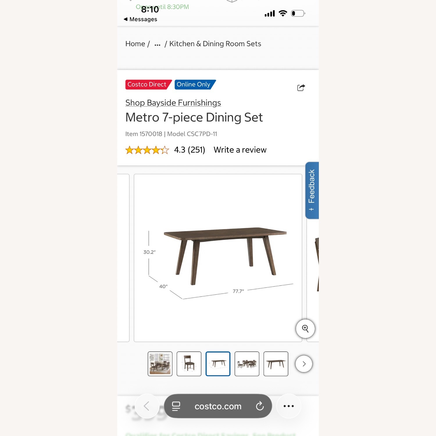 Metro 7 Piece Dining Set With 4 Chairs - image-3