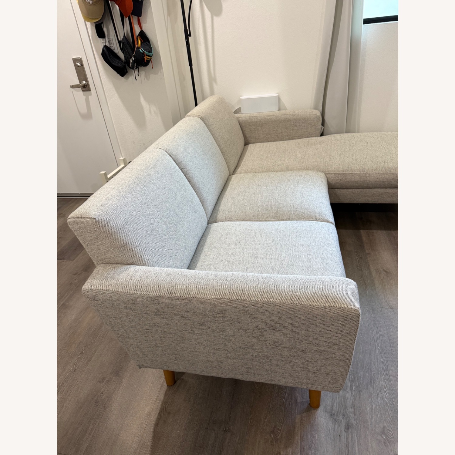 West Elm Oliver Twill Chaise Lounge - image-3