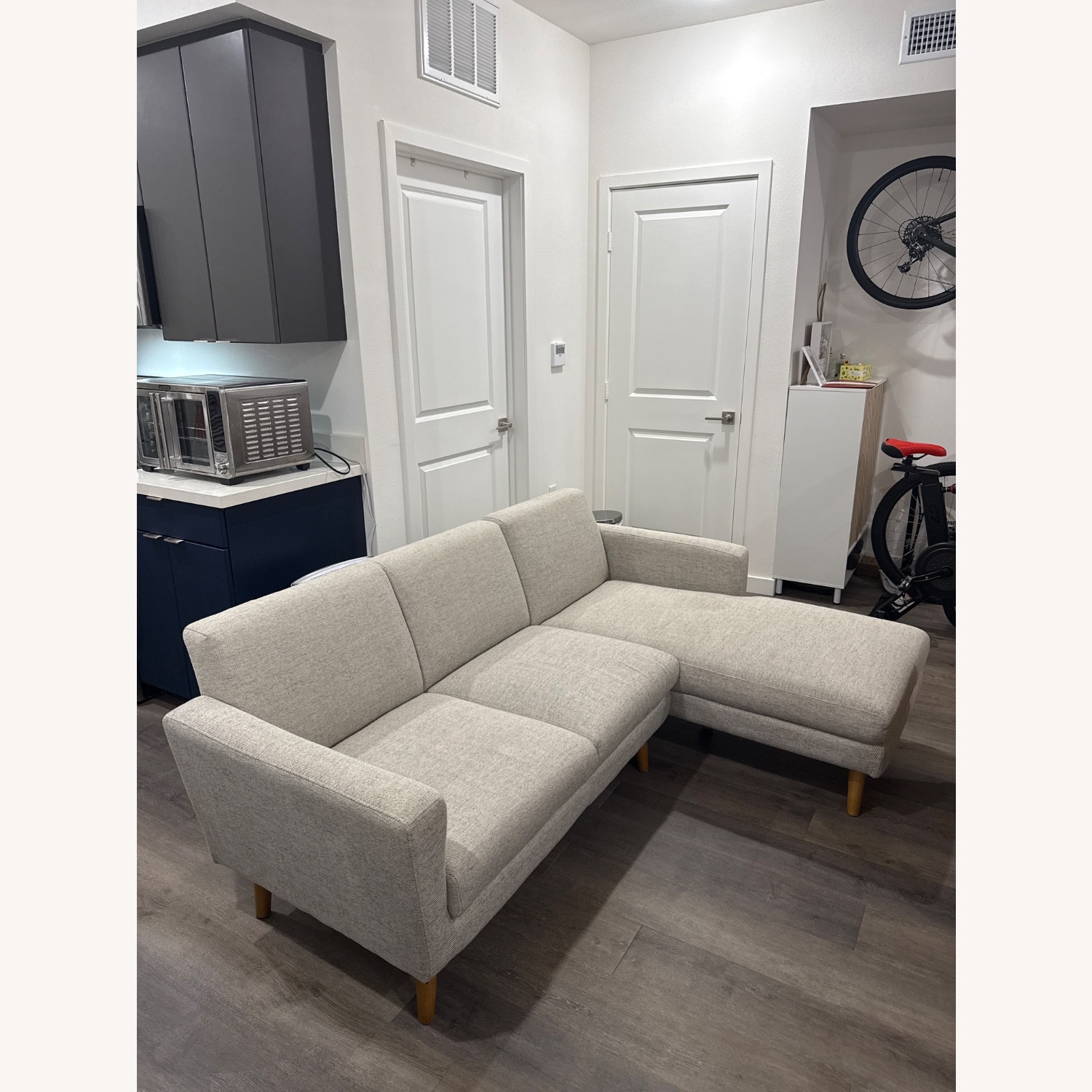 West Elm Oliver Twill Chaise Lounge - image-2