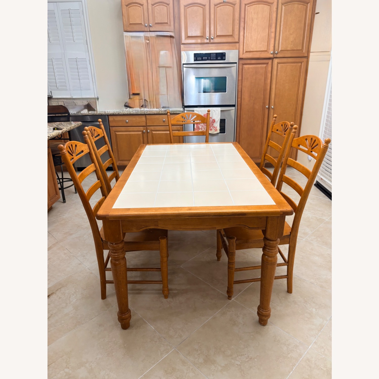Light Brown Wood Dining Table - image-2