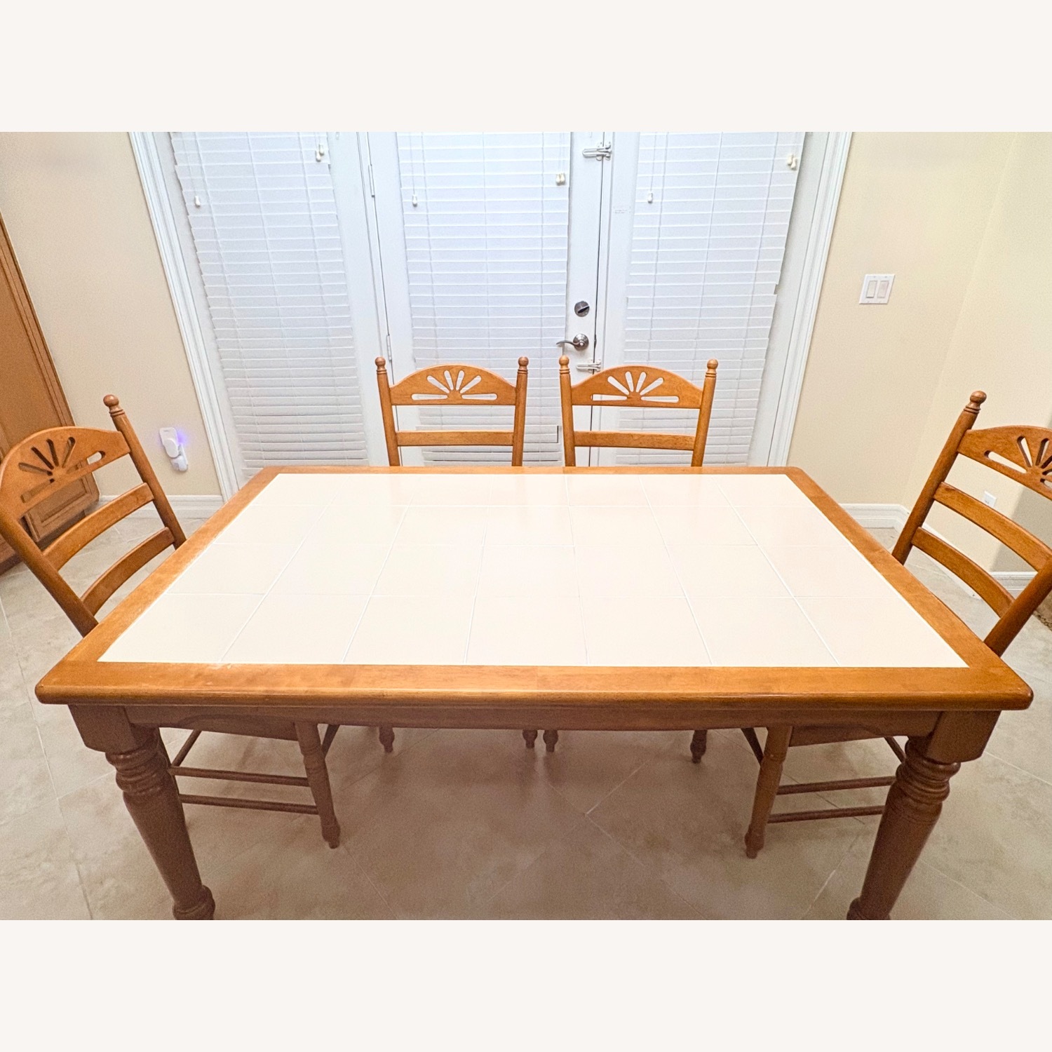 Light Brown Wood Dining Table - image-1
