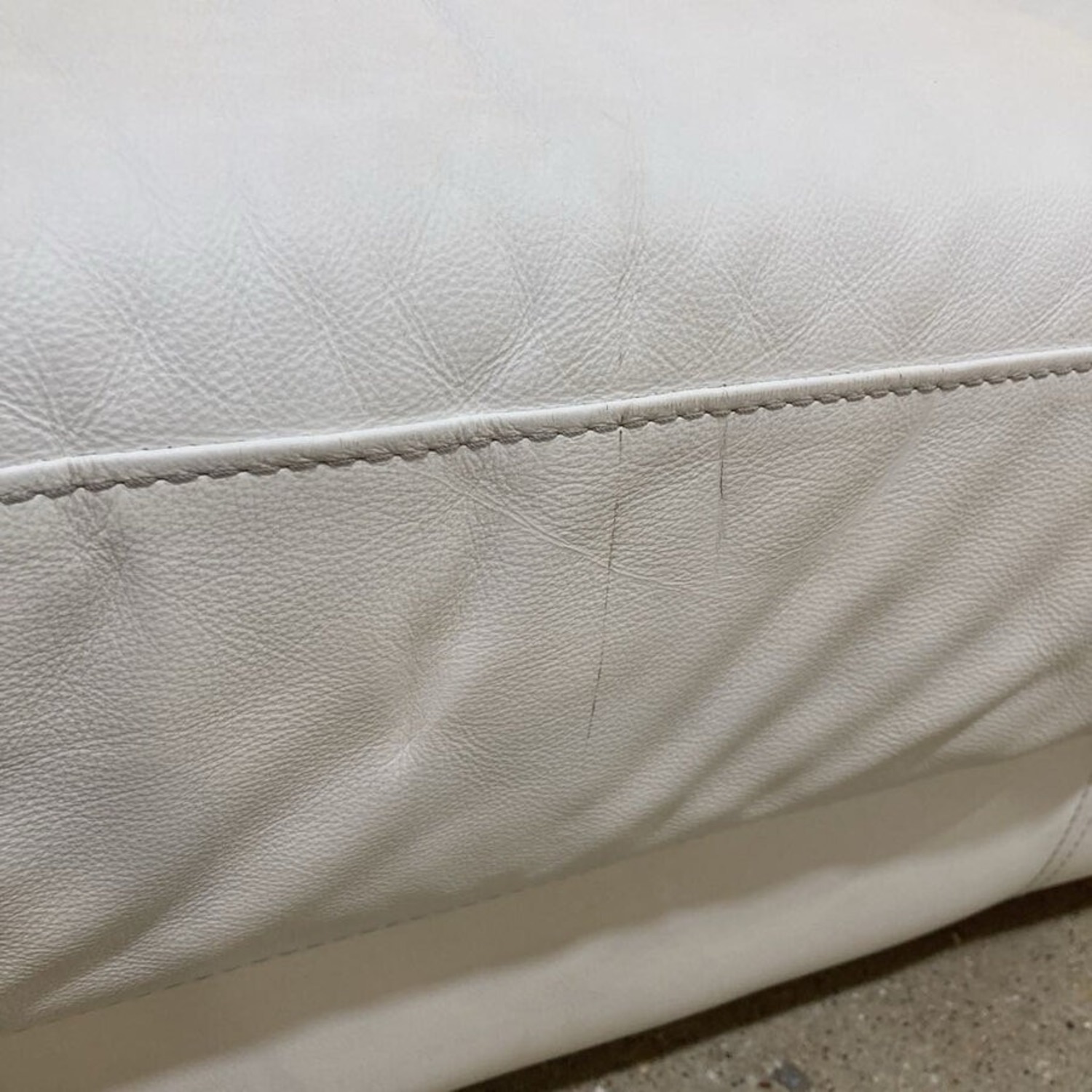 3pc Curved Italian Leather Sectional White - image-13