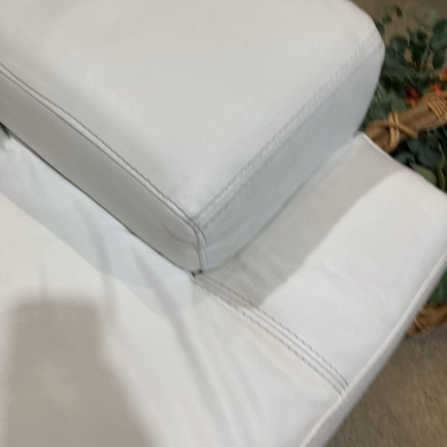 3pc Curved Italian Leather Sectional White - image-9