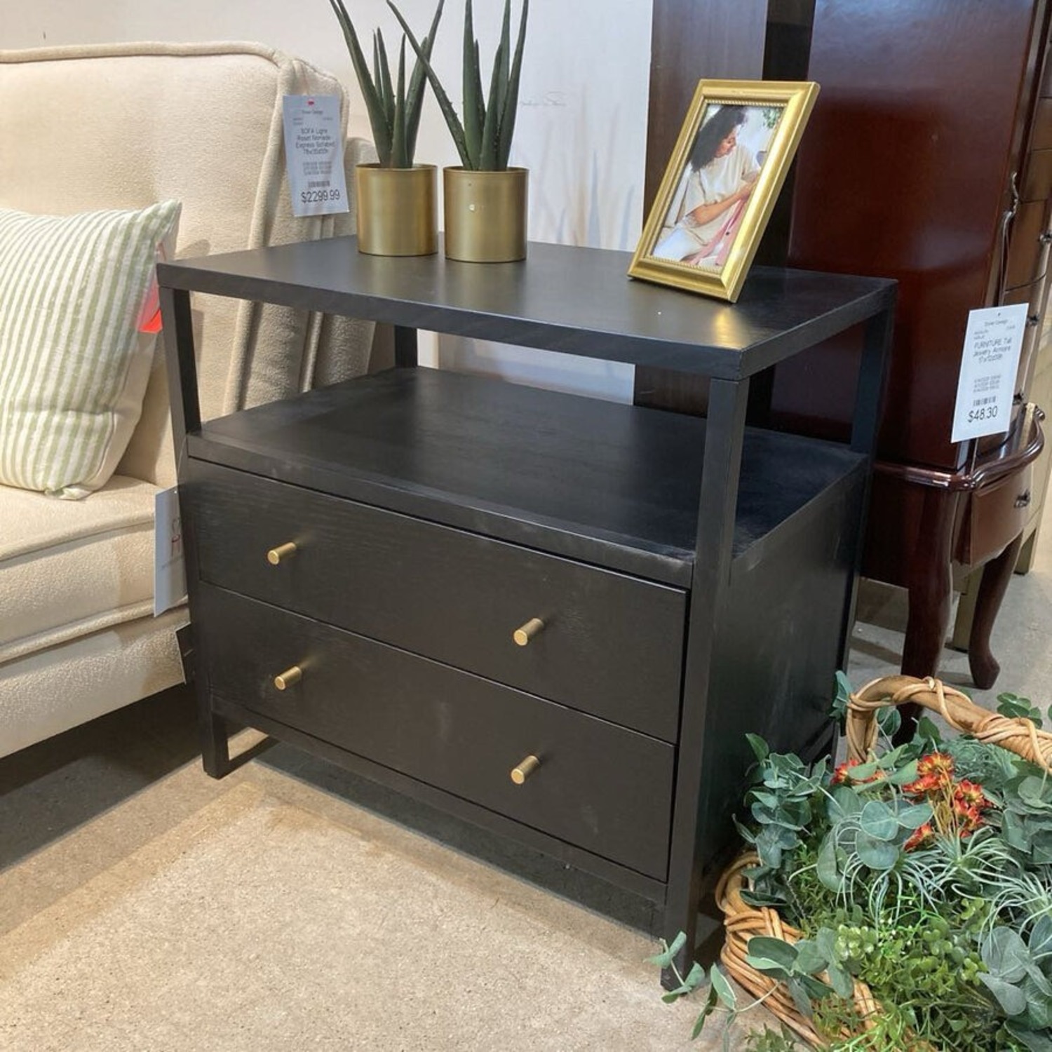 Mendel 2-Drawer Nightstand Black - image-1