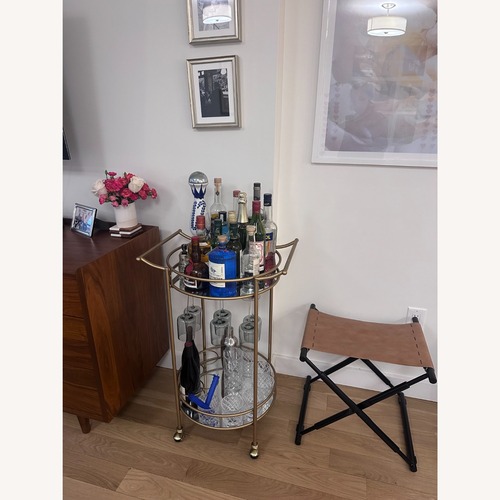 Used Wayfair Gold Kinley Bar Cart by Everly Quinn for sale on AptDeco