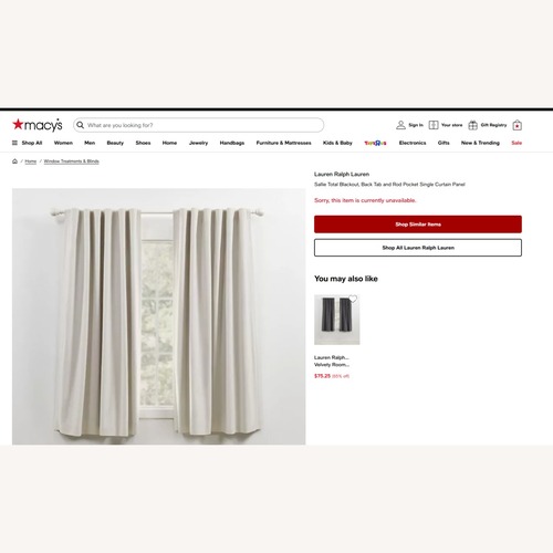 Used Lauren Ralph Lauren Light Gray Blackout Curtains for sale on AptDeco