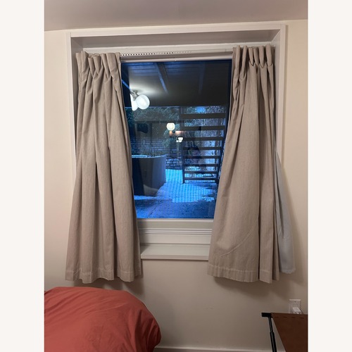 Used Lauren Ralph Lauren Light Gray Blackout Curtains for sale on AptDeco