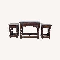 Vintage English-Style Nesting Tables – Set of 3