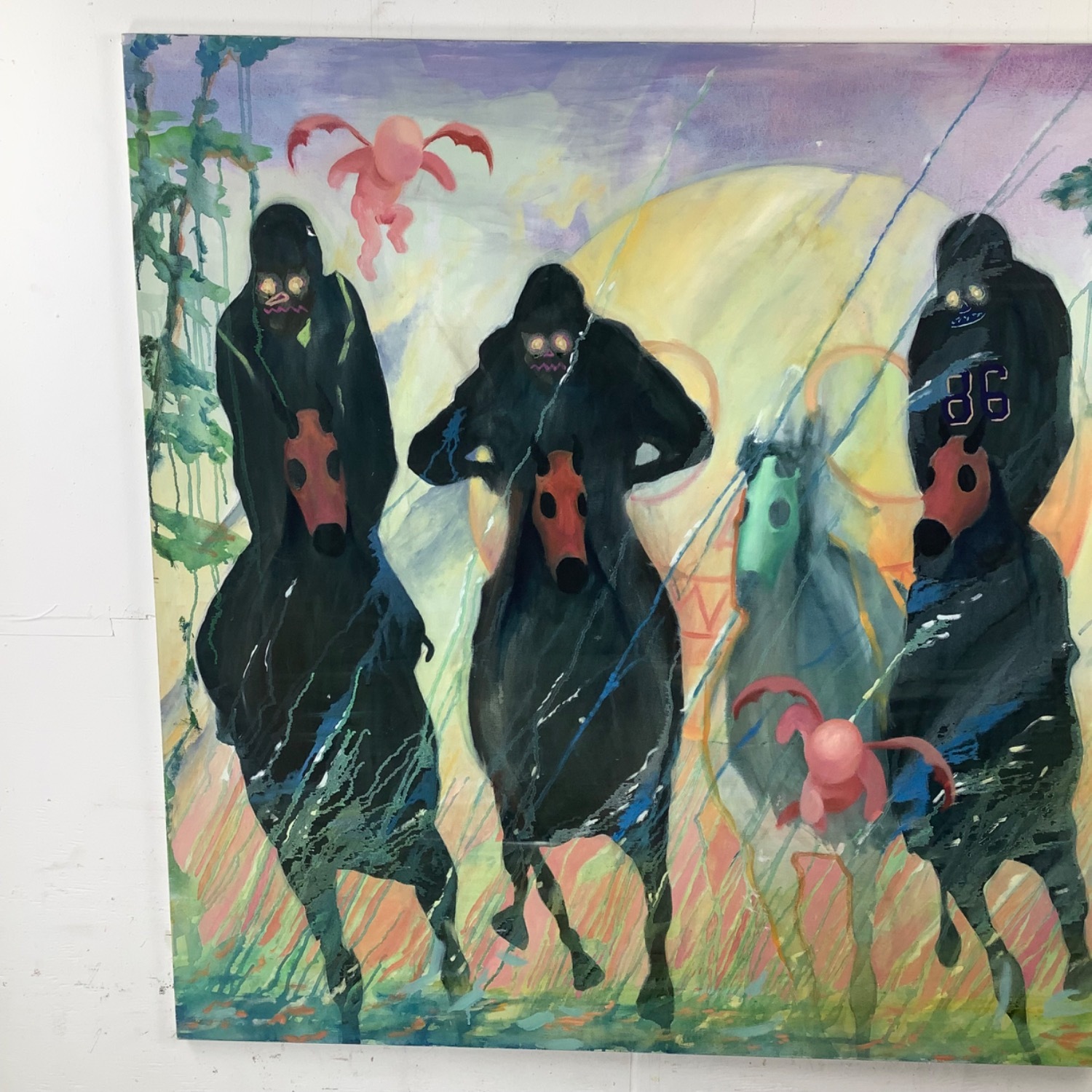 Impressive "Back on the Horse" Oil Painting, 48x48 - image-1